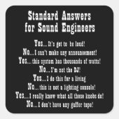 サウンドエンジニアがサウンドガイのオーディオエンジニアリングに応答 スクエアシール (正面)