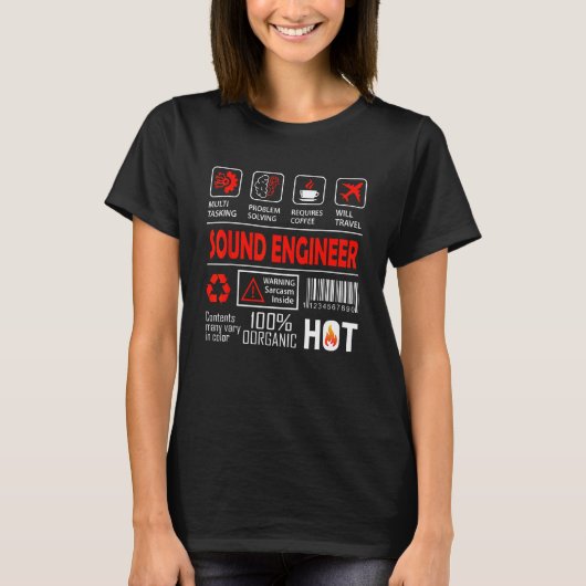 サウンドエンジニアオールロアンダーおもしろい音楽パーティー Tシャツ (正面)