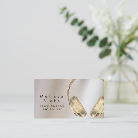 サウンドエンジニアディーフェイクケイ金属効果 名刺 (スタンド正面)