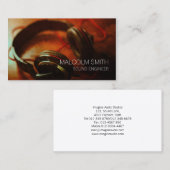 サウンドエンジニアヘッドフォンのクローズアップ 名刺 (正面/裏面)