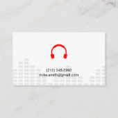 サウンドエンジニアヘッドフォンミキサーレベルビニール 名刺 (裏面)