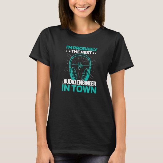 サウンドエンジニアヘッドフォンProducer StudioオーディオE Tシャツ (正面)