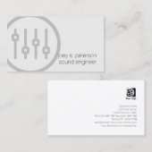 サウンドエンジニアボリュームはっきりしたスライダアイコン音楽 名刺 (正面/裏面)