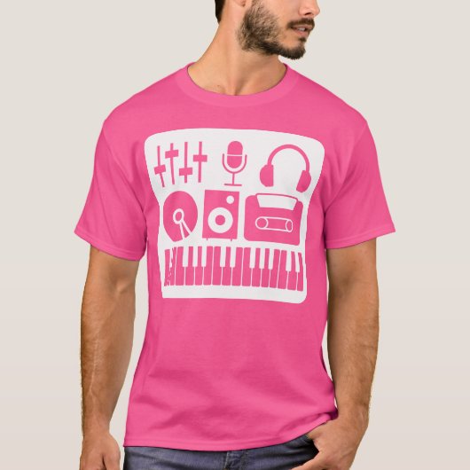 サウンドエンジニアミキサーAudio Electro Acou Tシャツ (正面)