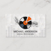 サウンドエンジニア | ヘッドフォンとビニール 名刺 (正面)