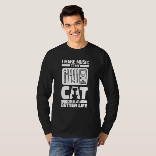 サウンドエンジニア 猫 プロデューサー - スタジオ オーディオエンジニア Tシャツ (正面フル)