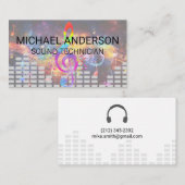 サウンドエンジニア | 音楽のカラフル背景 名刺 (正面/裏面)