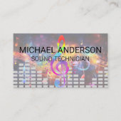 サウンドエンジニア | 音楽のカラフル背景 名刺 (正面)