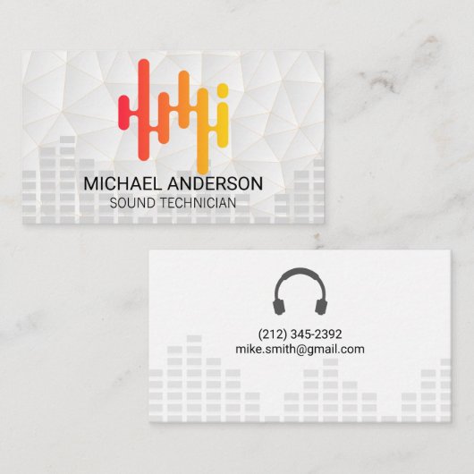 サウンドエンジニア | 音楽カラフル等化器グラフィック 名刺 (正面/裏面)