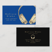 サウンドエンジニアdee jayフェイク金ゴールドブルー 名刺 (正面/裏面)