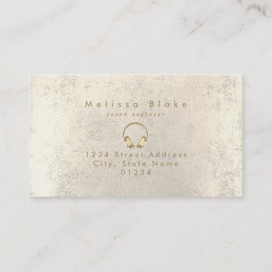 サウンドエンジニアdee jayフェイク金ゴールドヘッドフォン 名刺 (裏面)
