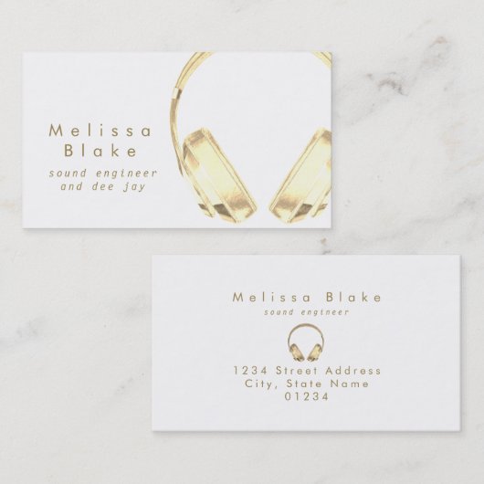 サウンドエンジニアdee jayフェイク金ゴールド 名刺 (正面/裏面)