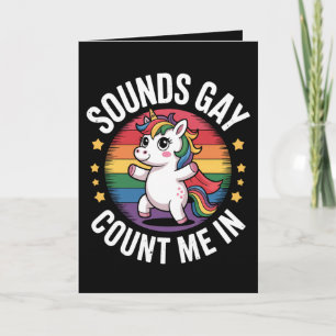 サウンドゲイユニコーンレインボーLGBTQプライドで私をカウント カード