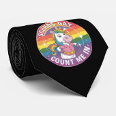 サウンドゲイユニコーン虹LGBTQで私をカウント ネクタイ (ロール)