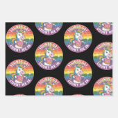 サウンドゲイユニコーン虹LGBTQで私をカウント ラッピングペーパーシート (正面)