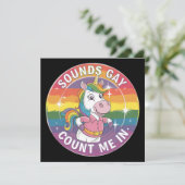 サウンドゲイユニコーン虹LGBTQで私をカウント 招待状 (スタンド正面)