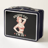 サウンドゲイレズビアン女性のカーボーイハウディLGBTQ メタルランチボックス (正面)