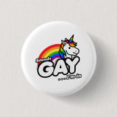 サウンドゲイ入り – Cute Unicorn Rainbow 缶バッジ (正面)