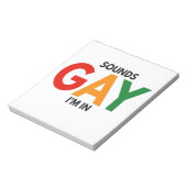 サウンドゲイ私はおもしろいプライド月のプライドフラグ ノートパッド (回転)