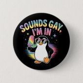 サウンドゲイ私はプライドの月のデザイン- Penguin 缶バッジ (正面)