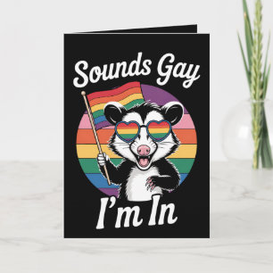 サウンドゲイ私はポッサムおもしろいLGBTQプライドレインボー カード