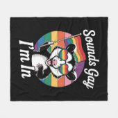 サウンドゲイ私はポッサムおもしろいLGBTQプライドレインボー フリースブランケット (正面(横))