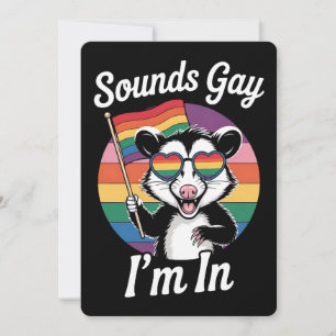 サウンドゲイ私はポッサムおもしろいLGBTQプライドレインボー 招待状