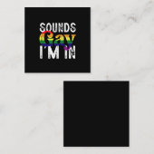 サウンドゲイ私はレインボーLGBTフラグのプライド月 スクエア名刺 (正面/裏面)