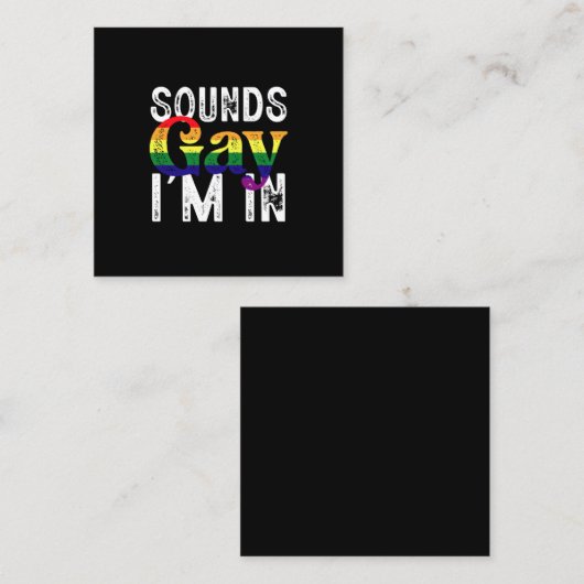 サウンドゲイ私はレインボーLGBTフラグのプライド月 スクエア名刺 (正面/裏面)