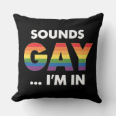 サウンドゲイ私はレインボーLGBTQプライド クッション (正面)