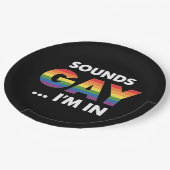サウンドゲイ私はレインボーLGBTQプライド ペーパープレート (アングル)