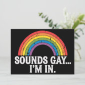 サウンドゲイ私はレインボーLGBTQヴィンテージレトロ 招待状 (スタンド正面)