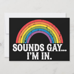 サウンドゲイ私はレインボーLGBTQヴィンテージレトロ 招待状
