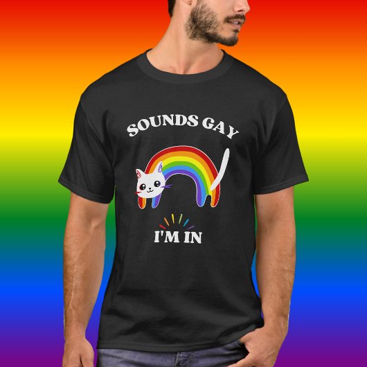 サウンドゲイ私は猫カラフルLGBTにいる Tシャツ
