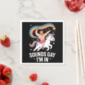 サウンドゲイ私は男性のスカートUnicorn LGBTQを着ている スタンダードカクテルナプキン (インサイチュ)