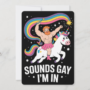 サウンドゲイ私は男性のスカートUnicorn LGBTQを着ている 招待状
