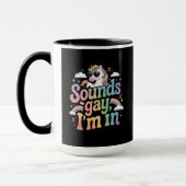 サウンドゲイ私はLGBTプライドレインボーユニコーン マグカップ (左)