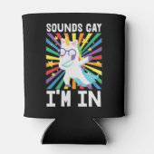 サウンドゲイ私はLGBTプライドレインボーユニコーン 缶クーラー (裏面)