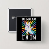 サウンドゲイ私はLGBTプライドレインボーユニコーン 缶バッジ (正面&裏面)