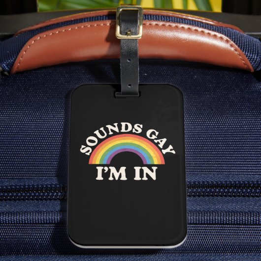 サウンドゲイ私はLGBTQおもしろいのプライドレインボー ラゲッジタグ (正面インサイチュ2)