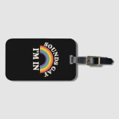 サウンドゲイ私はLGBTQおもしろいのプライドレインボー ラゲッジタグ (正面横)