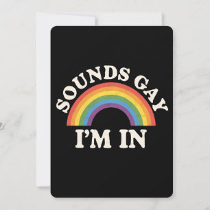 サウンドゲイ私はLGBTQおもしろいのプライドレインボー 招待状
