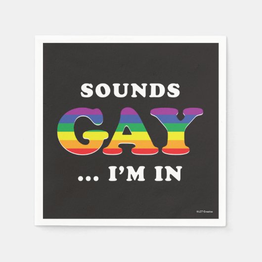 サウンドゲイ...私は入っている スタンダードカクテルナプキン (正面)