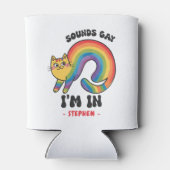 サウンドゲイ、私は入っている – Rainbow Cat LGBTQプライド 缶クーラー (裏面)