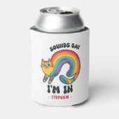 サウンドゲイ、私は入っている – Rainbow Cat LGBTQプライド 缶クーラー (缶裏面)