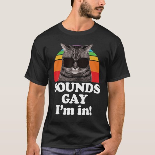 サウンドゲイI M In Cat Pun for Cat Month LGBTQ Tシャツ (正面)