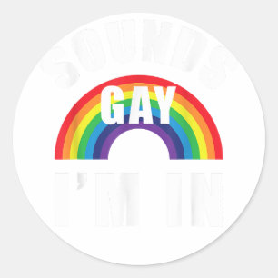 サウンドゲイImインおもしろいシャツLGBTゲイレズビアンビセ ラウンドシール