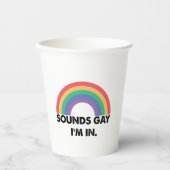 サウンドゲイImインレインボープライド月ゲイ 紙コップ (正面)