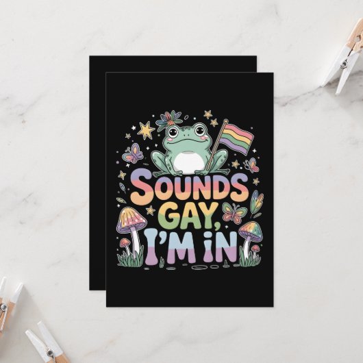 サウンドゲイI'm In Frogデザイン 招待状 (正面/裏面インサイチュ)