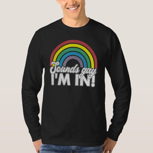 サウンドゲイIm In Rainbow 70s 80sスタイルレトロゲイP Tシャツ (正面)